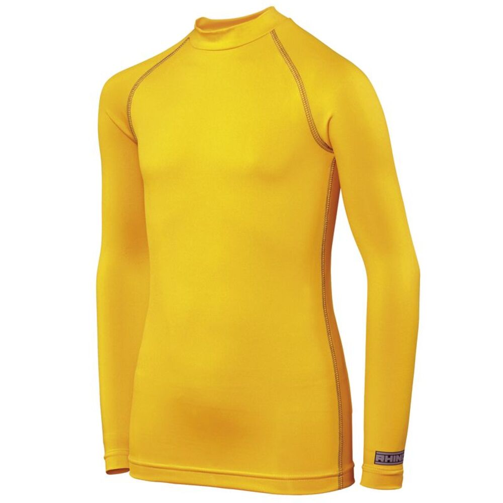 Rhino Childrens Big Boys Long Sleeve Thermal Underwear Base Layer Vest Top / Yel